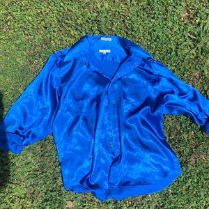 Royal Blue, Satin Button-up